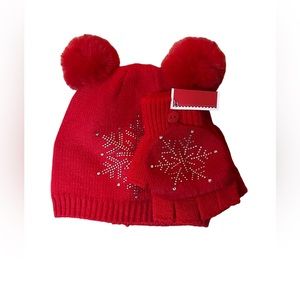 Nwt Holiday Time Red Hat and Gloves Set | Color: Red |